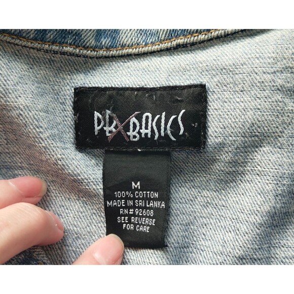 Woman's PB BASICS Medium Light Wash Denim Jacket 100% Cotton Button Up - Picture 4 of 7